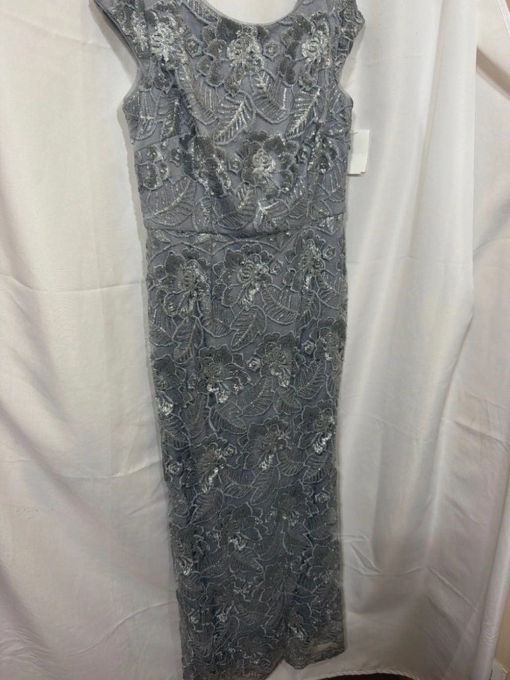NWT Alex Evening silver lace Mother of Bride Prom Formal dress
